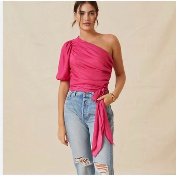 Dolan Ruched One Shoulder Top - Picture 2 of 14